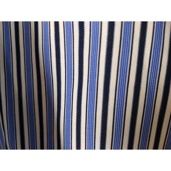 BUGATCHI UOMO Striped Button Down XXL Dress Shirt Flip Cuff Blue Long Sleeve - Picture 7 of 14